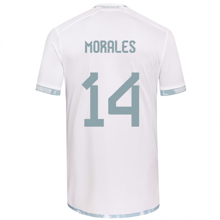 Kids Football Marcelo Morales #14 White Grey Away Jersey 2024/25 T-Shirt Uk