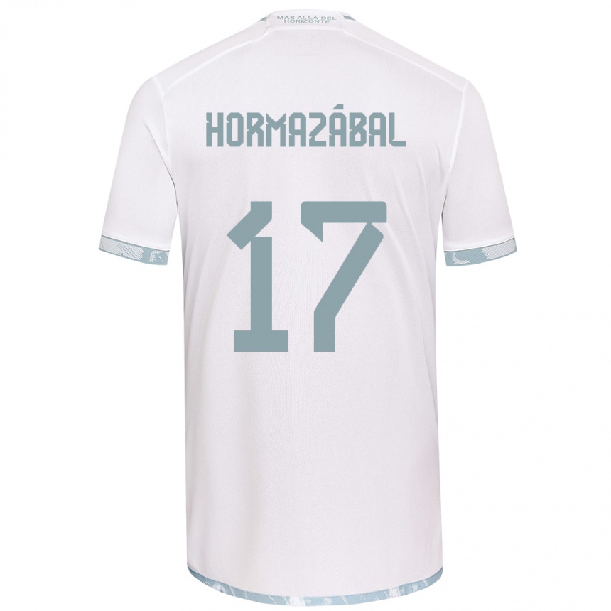 Kids Football Fabián Hormazábal #17 White Grey Away Jersey 2024/25 T-Shirt Uk