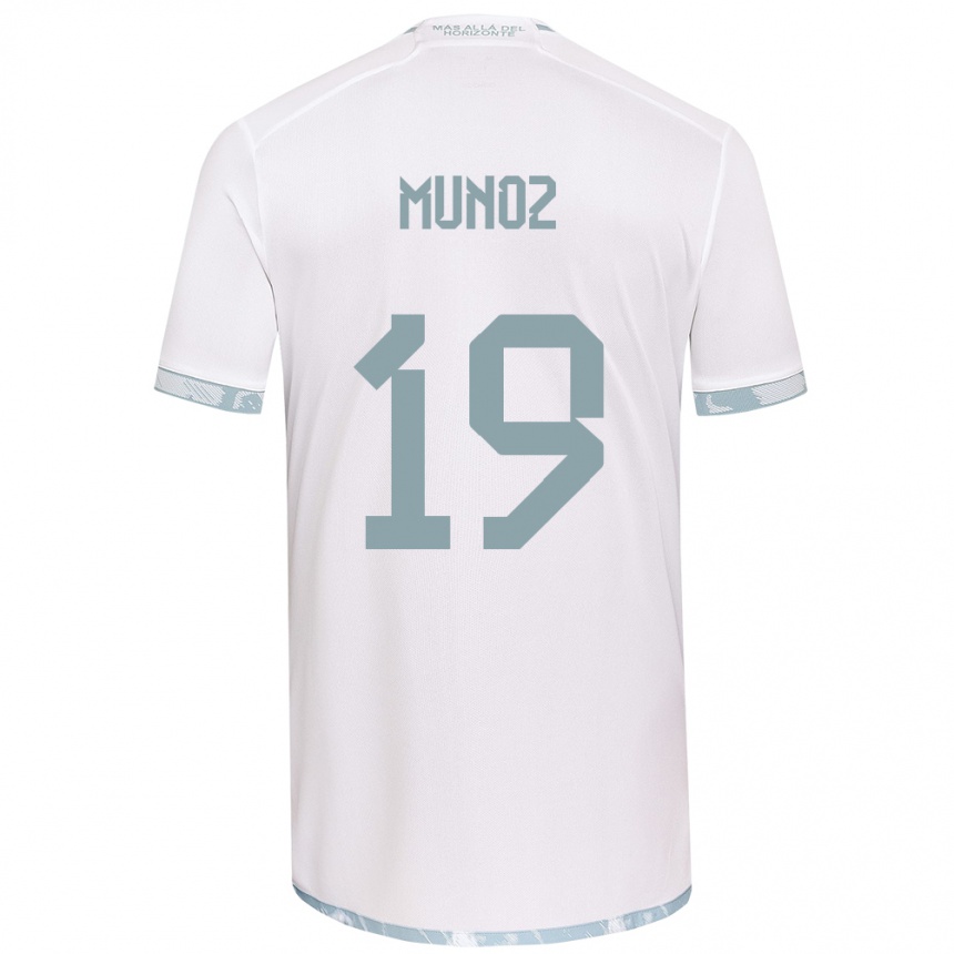 Kids Football Cristóbal Muñoz #19 White Grey Away Jersey 2024/25 T-Shirt Uk