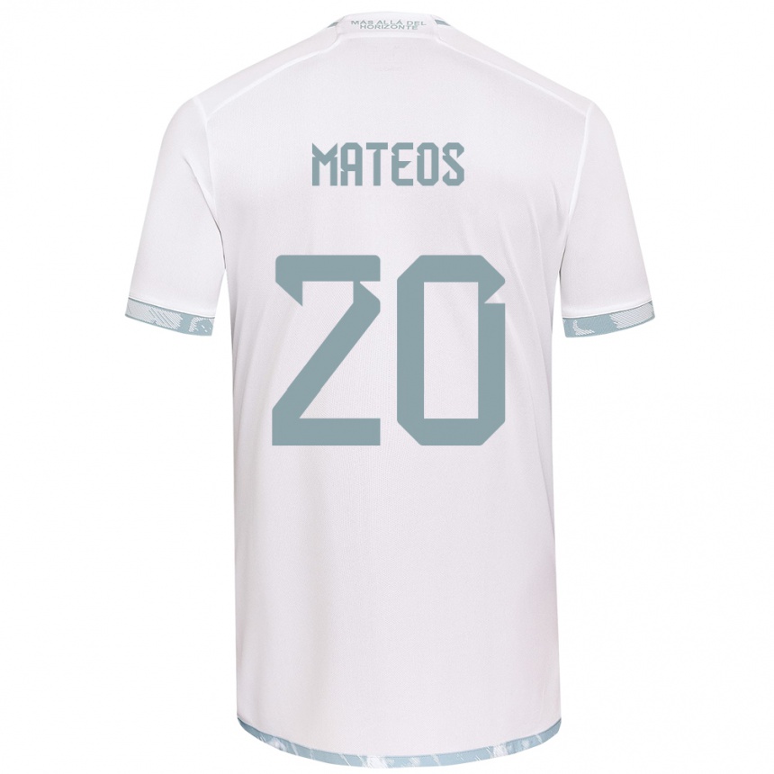 Kids Football Federico Mateos #20 White Grey Away Jersey 2024/25 T-Shirt Uk