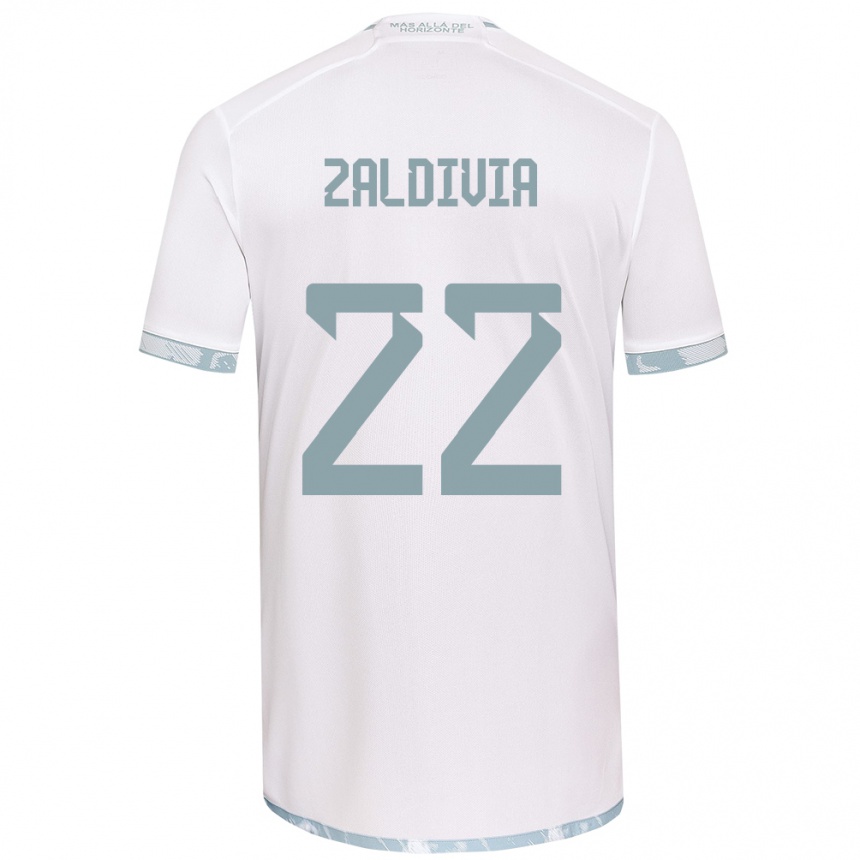 Kids Football Matías Zaldivia #22 White Grey Away Jersey 2024/25 T-Shirt Uk