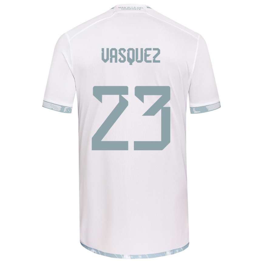 Kids Football Ignacio Vásquez #23 White Grey Away Jersey 2024/25 T-Shirt Uk