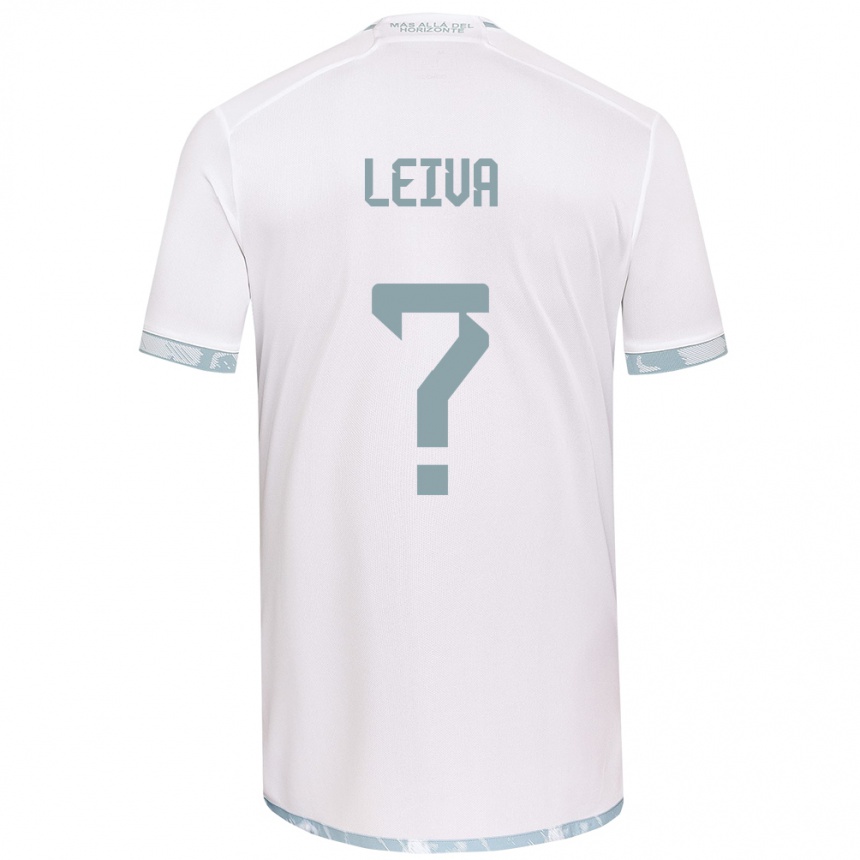 Kids Football Sergio Leiva #0 White Grey Away Jersey 2024/25 T-Shirt Uk