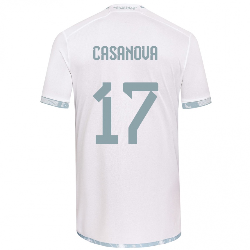 Kids Football Luis Casanova #17 White Grey Away Jersey 2024/25 T-Shirt Uk