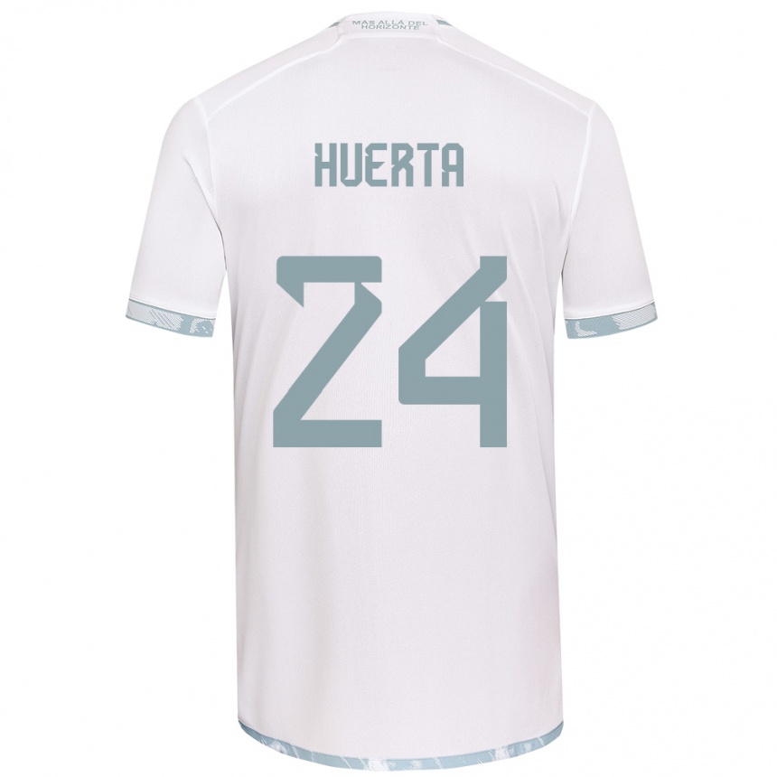 Kids Football Renato Huerta #24 White Grey Away Jersey 2024/25 T-Shirt Uk