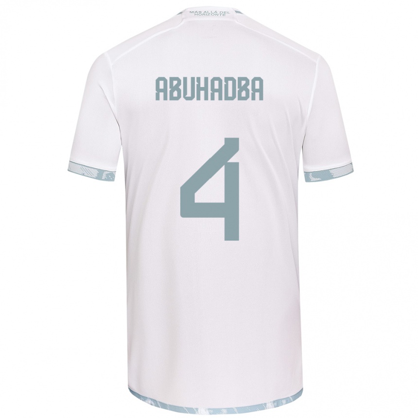 Kids Football Zacarías Abuhadba #4 White Grey Away Jersey 2024/25 T-Shirt Uk