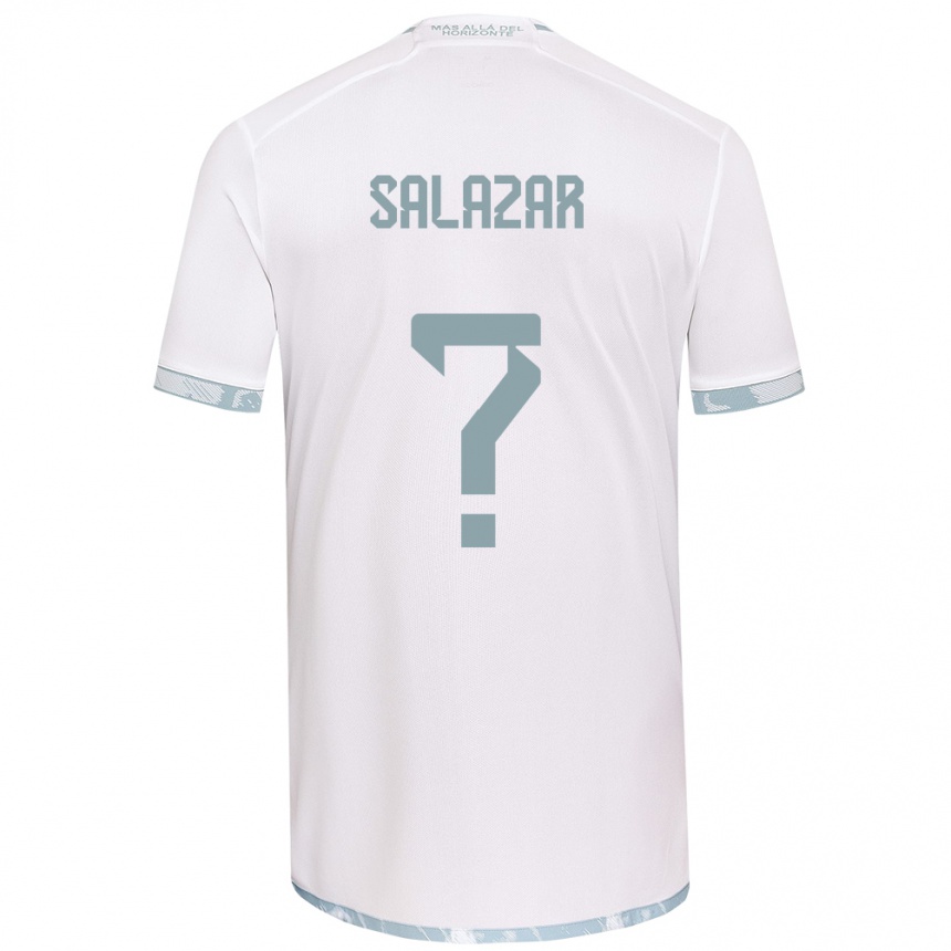 Kids Football Yahir Salazar #0 White Grey Away Jersey 2024/25 T-Shirt Uk