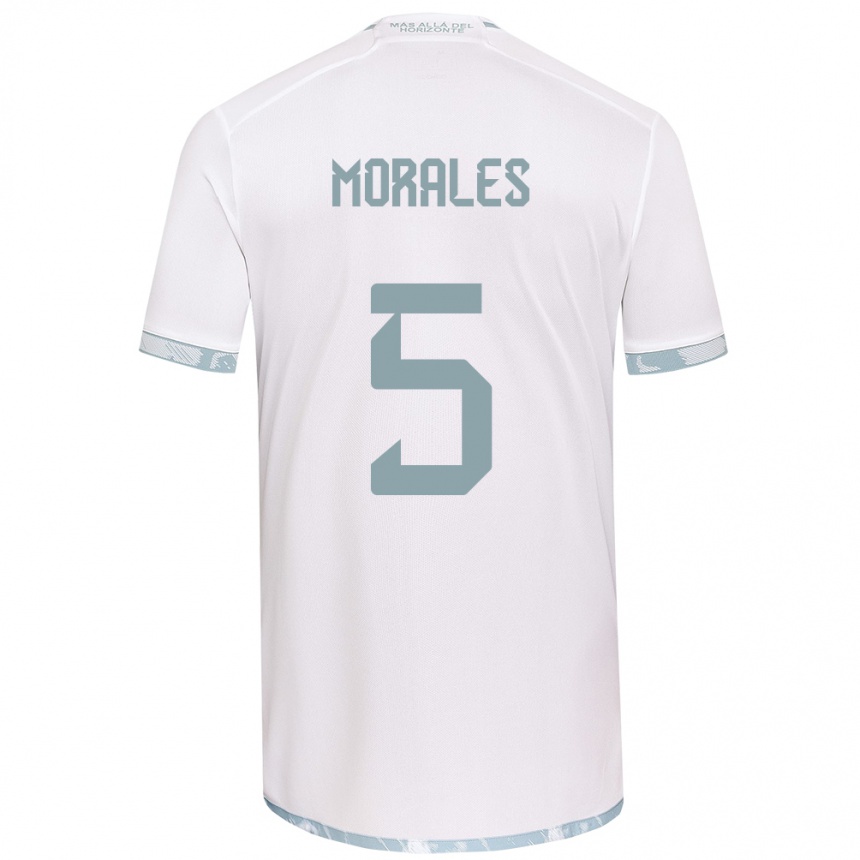 Kids Football Mariana Morales #5 White Grey Away Jersey 2024/25 T-Shirt Uk