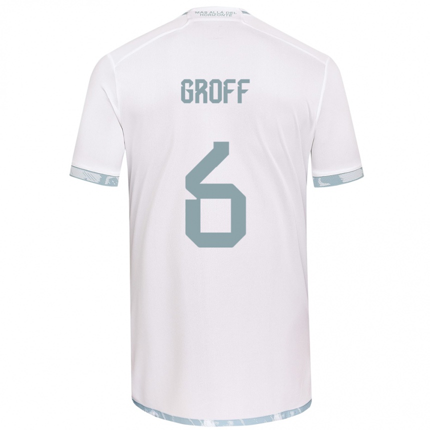 Kids Football Llanka Groff #6 White Grey Away Jersey 2024/25 T-Shirt Uk