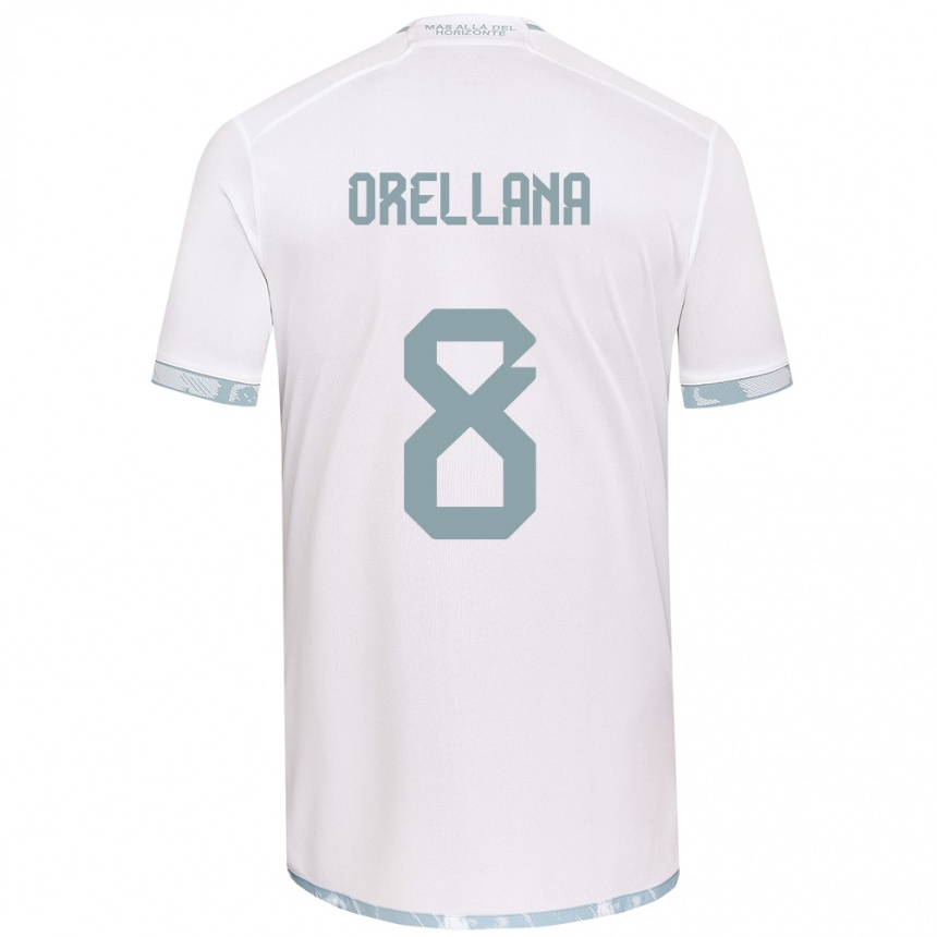 Kids Football Denisse Orellana #8 White Grey Away Jersey 2024/25 T-Shirt Uk