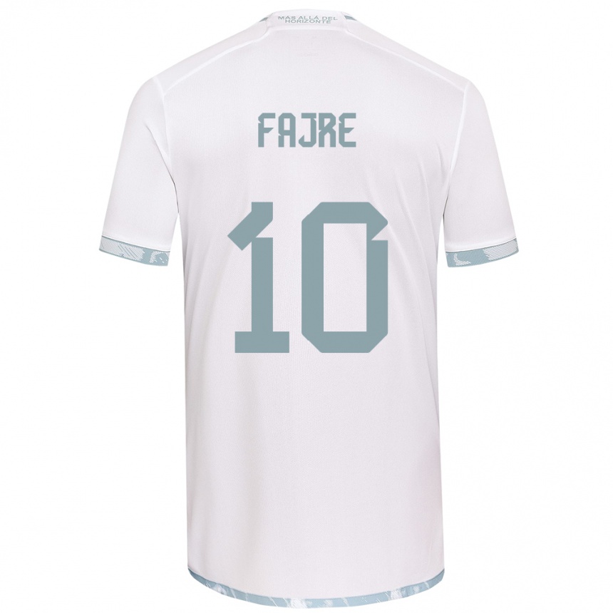 Kids Football Nicole Fajre #10 White Grey Away Jersey 2024/25 T-Shirt Uk