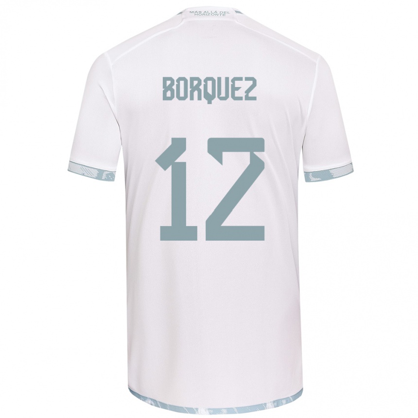 Kids Football Gabriela Bórquez #12 White Grey Away Jersey 2024/25 T-Shirt Uk