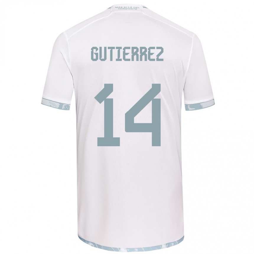 Kids Football Ana Gutiérrez #14 White Grey Away Jersey 2024/25 T-Shirt Uk