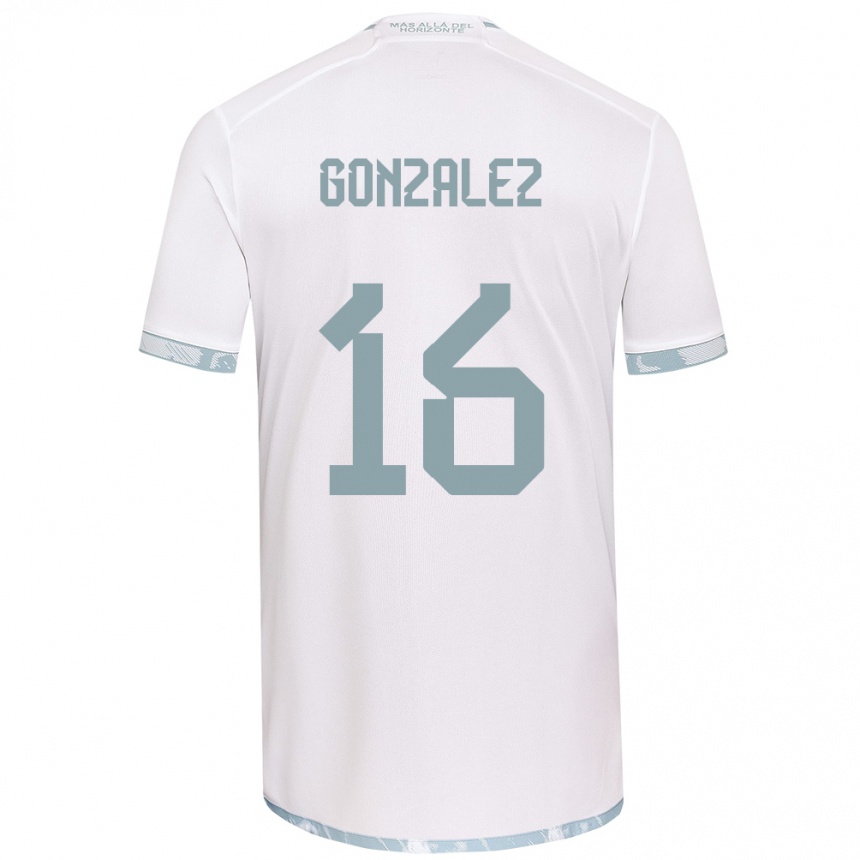 Kids Football Monserratt González #16 White Grey Away Jersey 2024/25 T-Shirt Uk