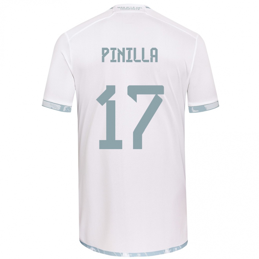 Kids Football Fernanda Pinilla #17 White Grey Away Jersey 2024/25 T-Shirt Uk