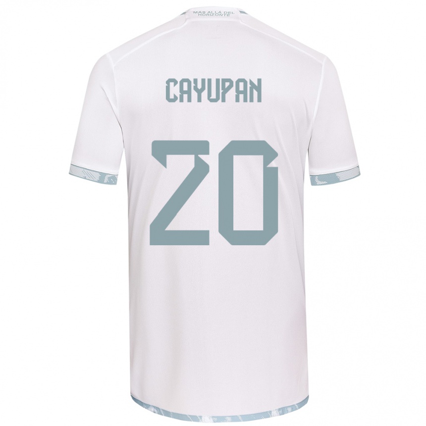 Kids Football Natalia Cayupán #20 White Grey Away Jersey 2024/25 T-Shirt Uk