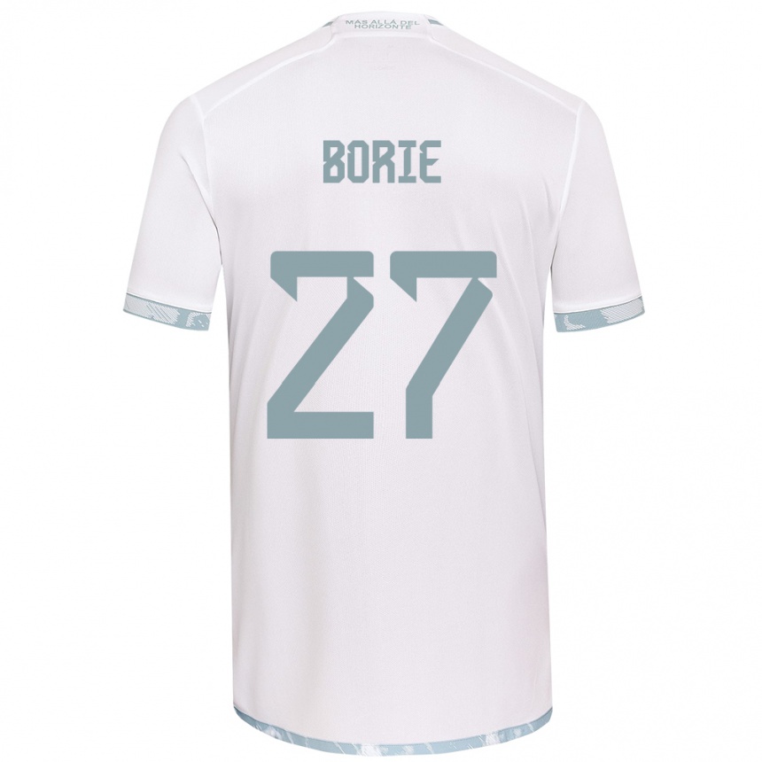 Kids Football Emilie Borie #27 White Grey Away Jersey 2024/25 T-Shirt Uk