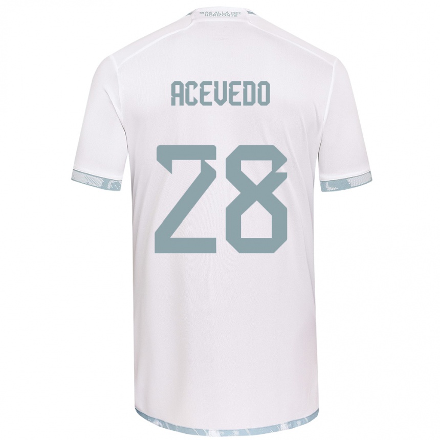 Kids Football Florencia Acevedo #28 White Grey Away Jersey 2024/25 T-Shirt Uk