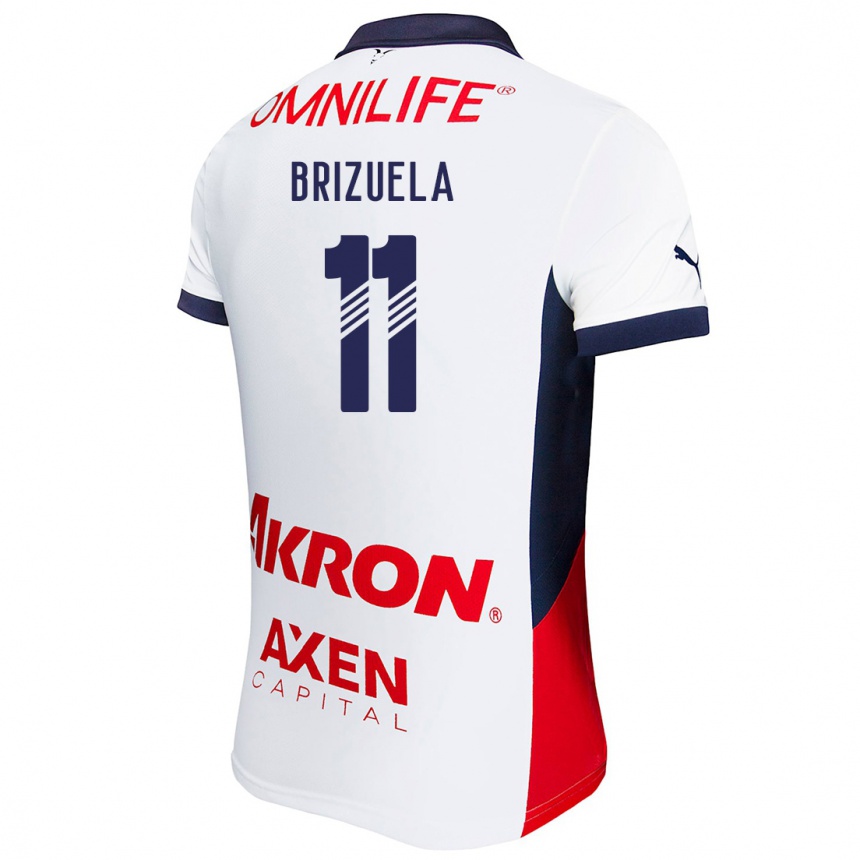 Kids Football Isaác Brizuela #11 White Red Blue Away Jersey 2024/25 T-Shirt Uk