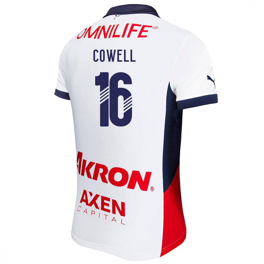 Kids Football Cade Cowell #16 White Red Blue Away Jersey 2024/25 T-Shirt Uk