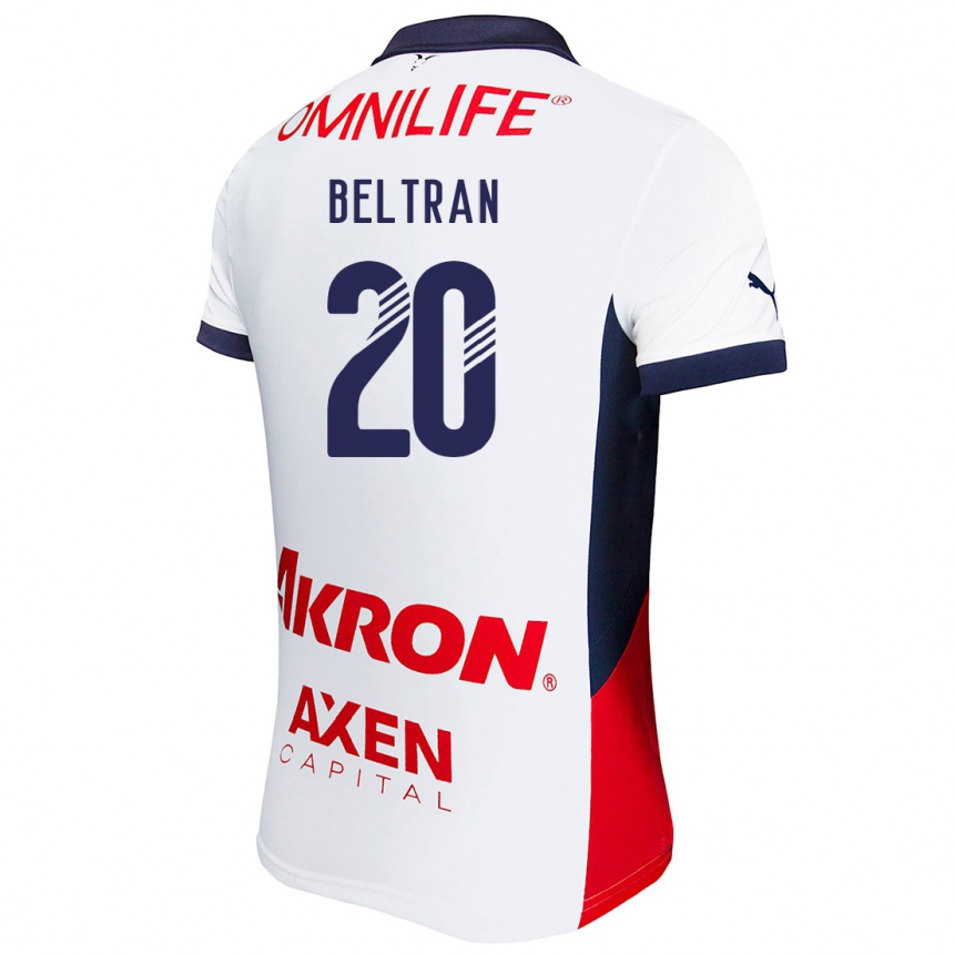 Kids Football Fernando Beltrán #20 White Red Blue Away Jersey 2024/25 T-Shirt Uk