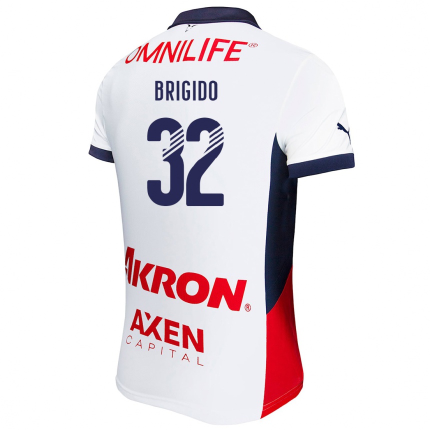 Kids Football Jesús Brígido #32 White Red Blue Away Jersey 2024/25 T-Shirt Uk