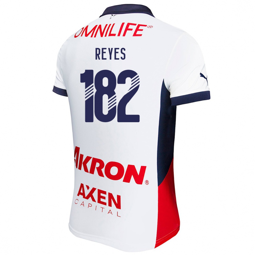 Kids Football Mauricio Reyes #182 White Red Blue Away Jersey 2024/25 T-Shirt Uk