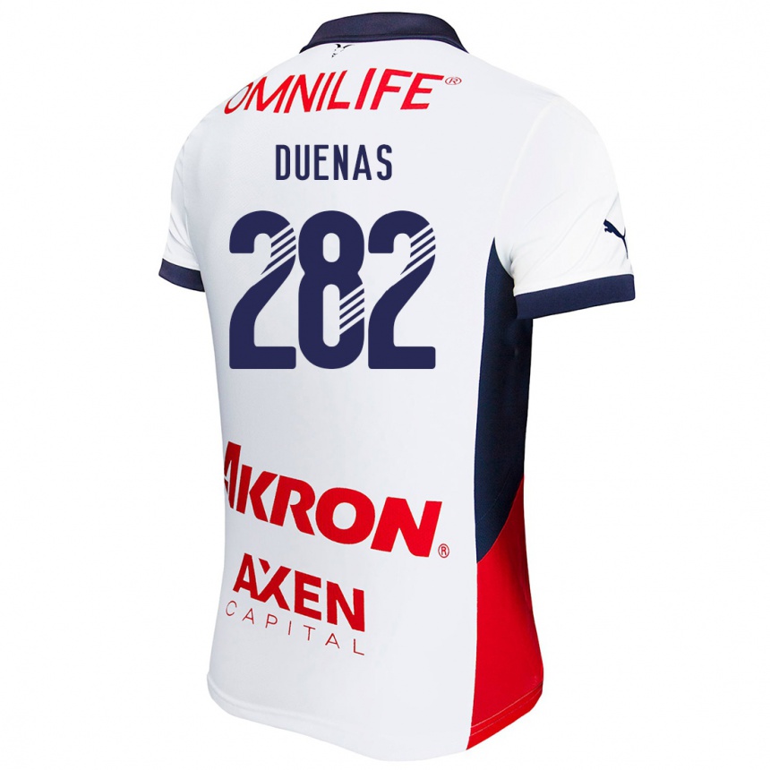 Kids Football Omar Dueñas #282 White Red Blue Away Jersey 2024/25 T-Shirt Uk