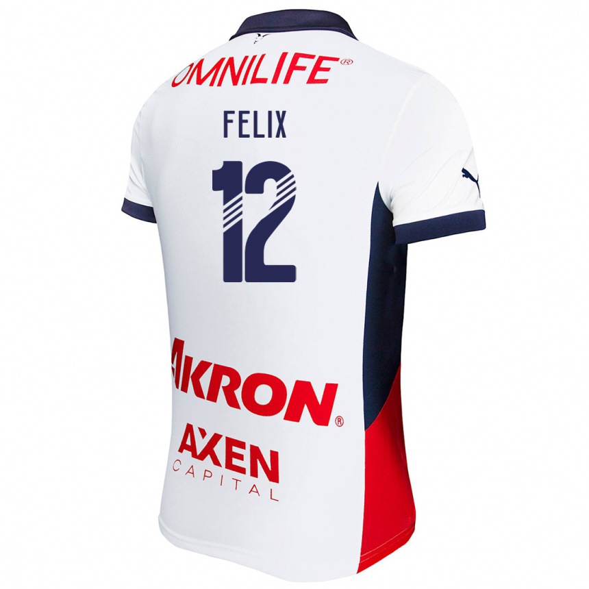 Kids Football Blanca Félix #12 White Red Blue Away Jersey 2024/25 T-Shirt Uk