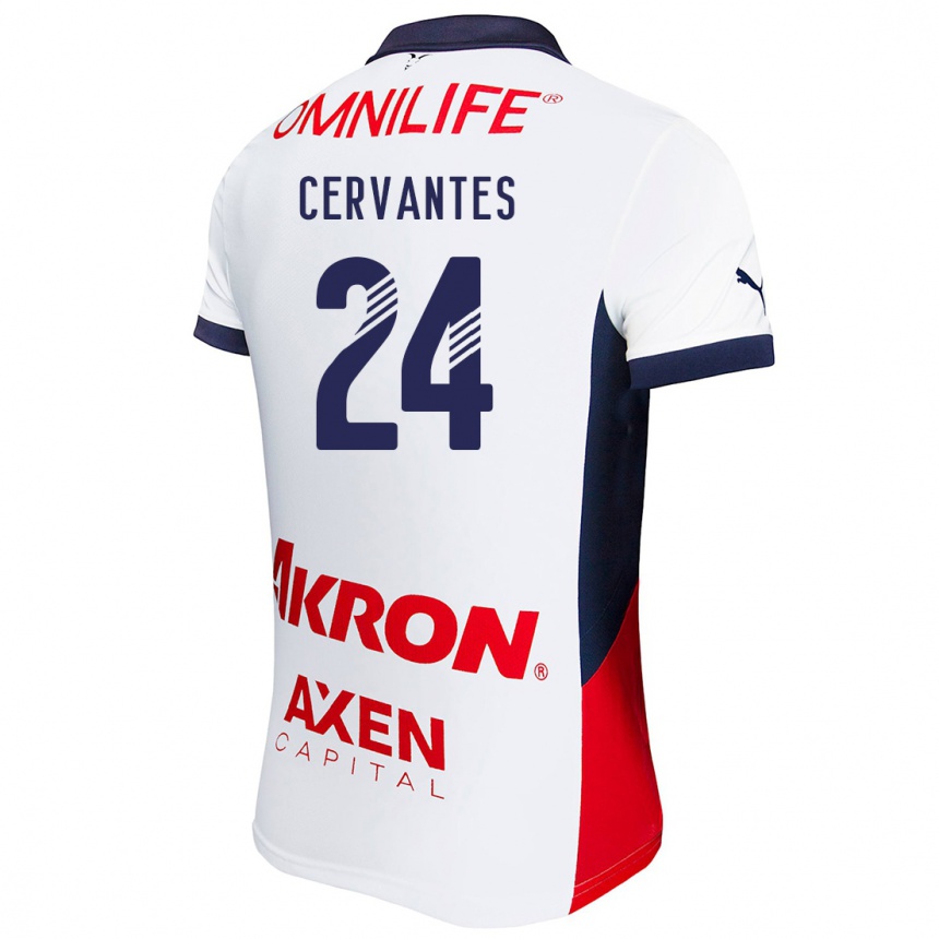 Kids Football Alicia Cervantes #24 White Red Blue Away Jersey 2024/25 T-Shirt Uk