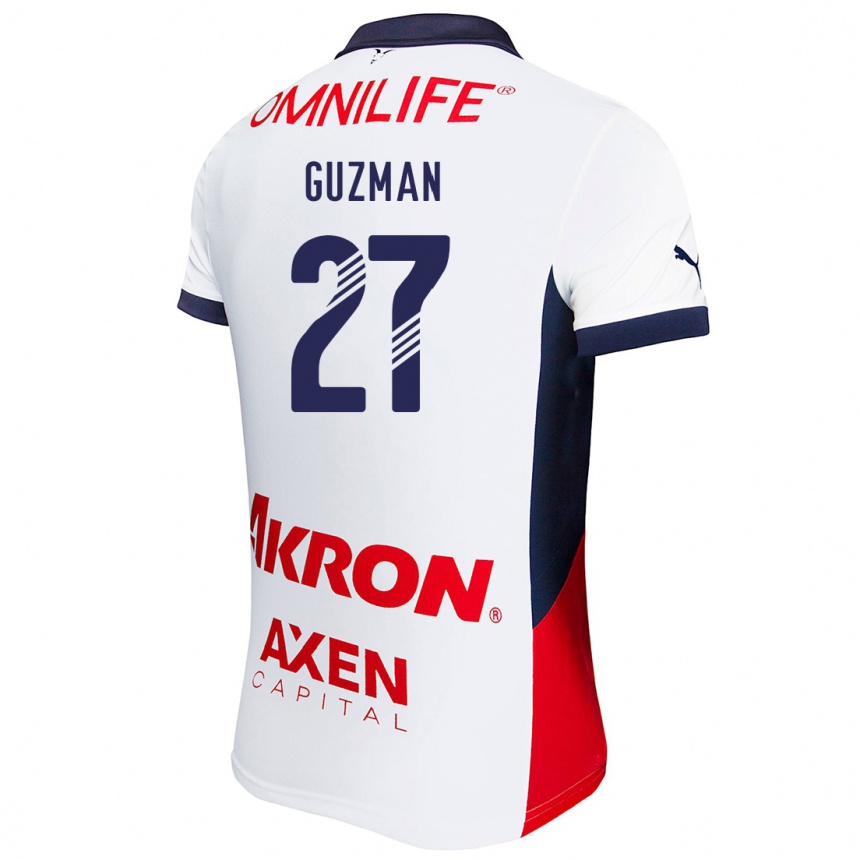 Kids Football Kinberly Guzmán #27 White Red Blue Away Jersey 2024/25 T-Shirt Uk