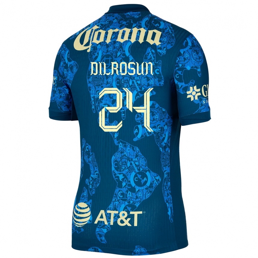 Kids Football Javairô Dilrosun #24 Blue Yellow Away Jersey 2024/25 T-Shirt Uk