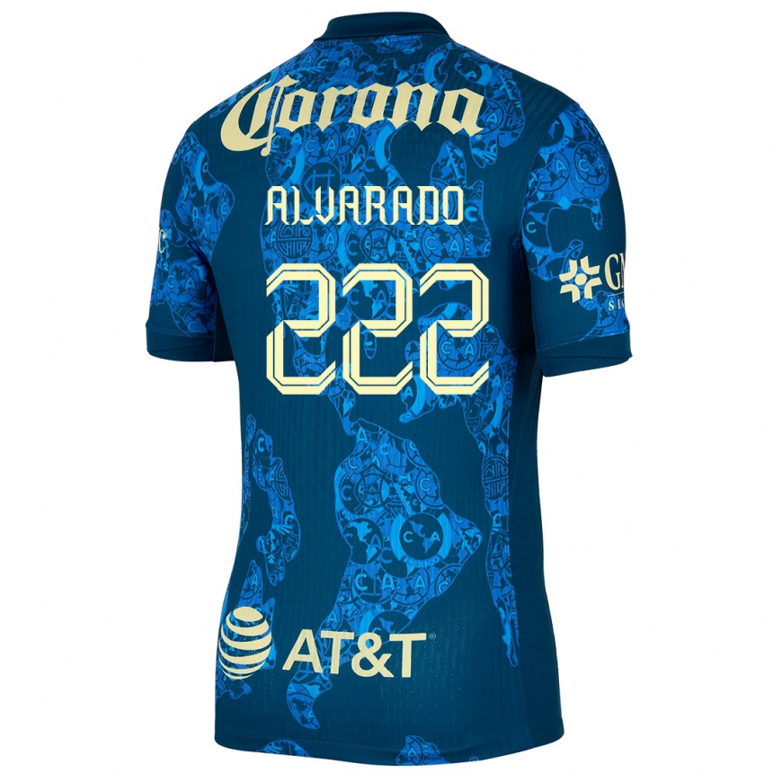 Kids Football Daniel Alvarado #222 Blue Yellow Away Jersey 2024/25 T-Shirt Uk