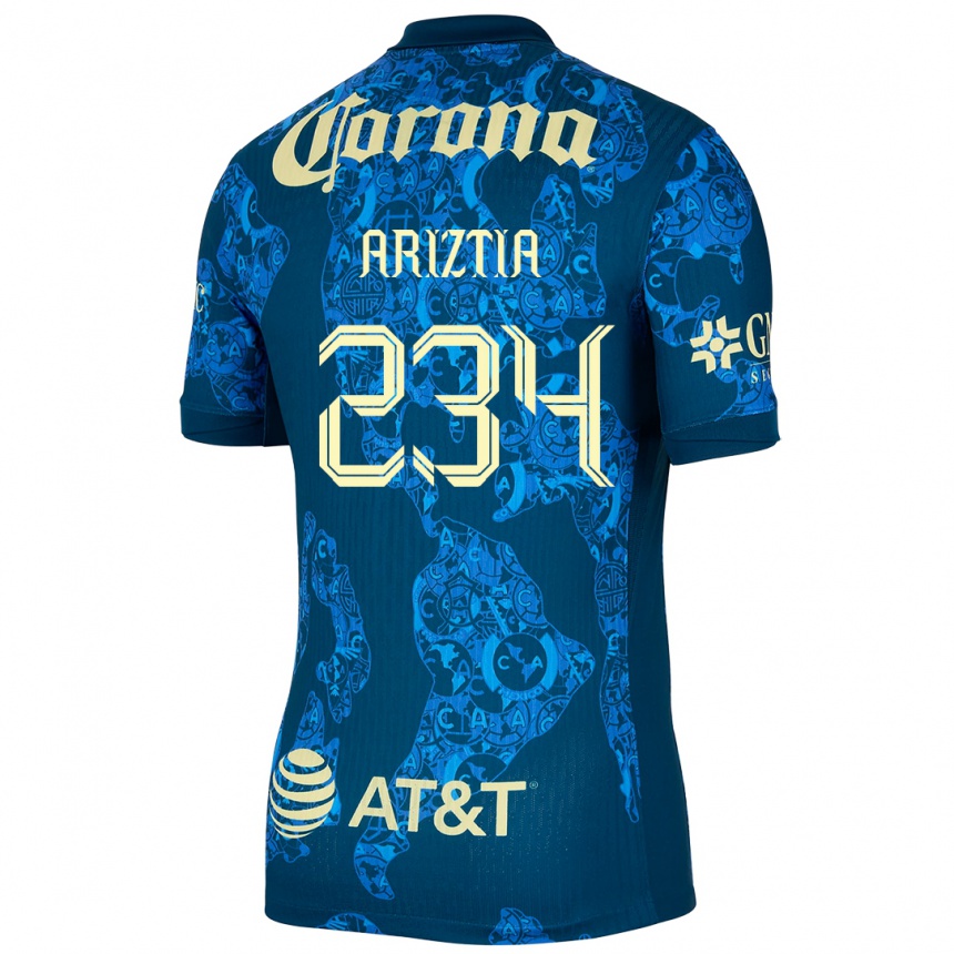 Kids Football Íñigo Ariztia #234 Blue Yellow Away Jersey 2024/25 T-Shirt Uk