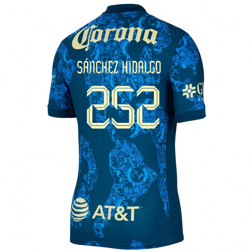 Kids Football Horacio Sánchez Hidalgo #252 Blue Yellow Away Jersey 2024/25 T-Shirt Uk