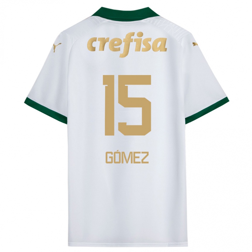 Kids Football Gustavo Gómez #15 White Green Away Jersey 2024/25 T-Shirt Uk