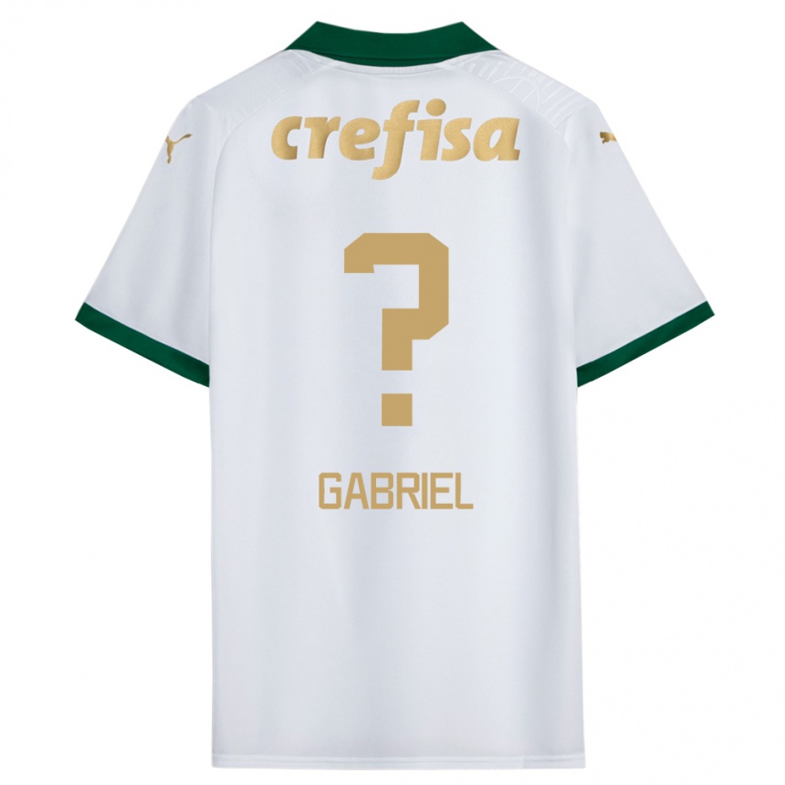 Kids Football Arthur Gabriel #0 White Green Away Jersey 2024/25 T-Shirt Uk