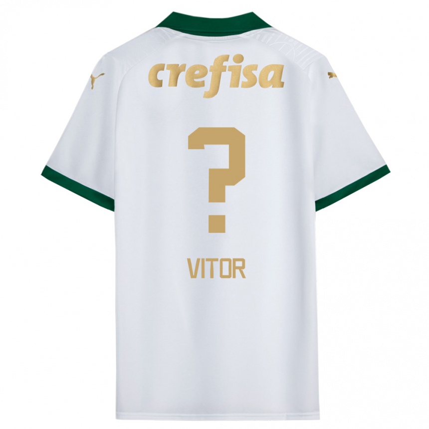 Kids Football Marcio Vitor #0 White Green Away Jersey 2024/25 T-Shirt Uk