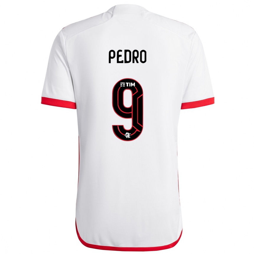 Kids Football Pedro #9 White Red Away Jersey 2024/25 T-Shirt Uk