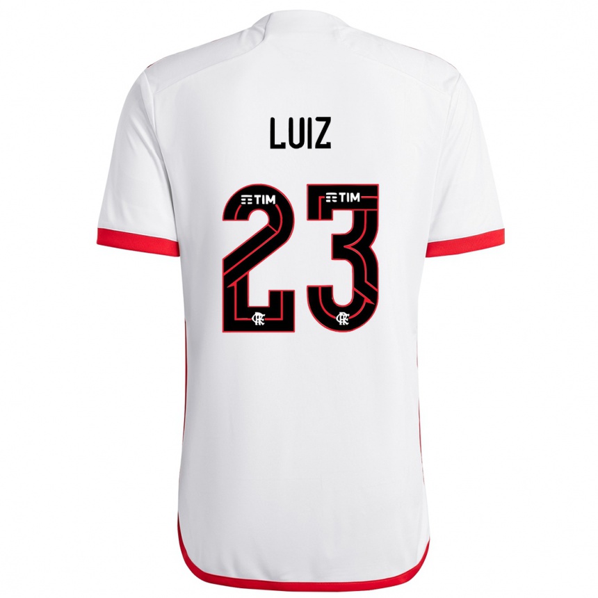 Kids Football David Luiz #23 White Red Away Jersey 2024/25 T-Shirt Uk