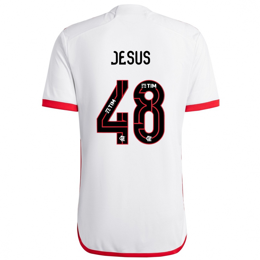 Kids Football Igor Jesus #48 White Red Away Jersey 2024/25 T-Shirt Uk