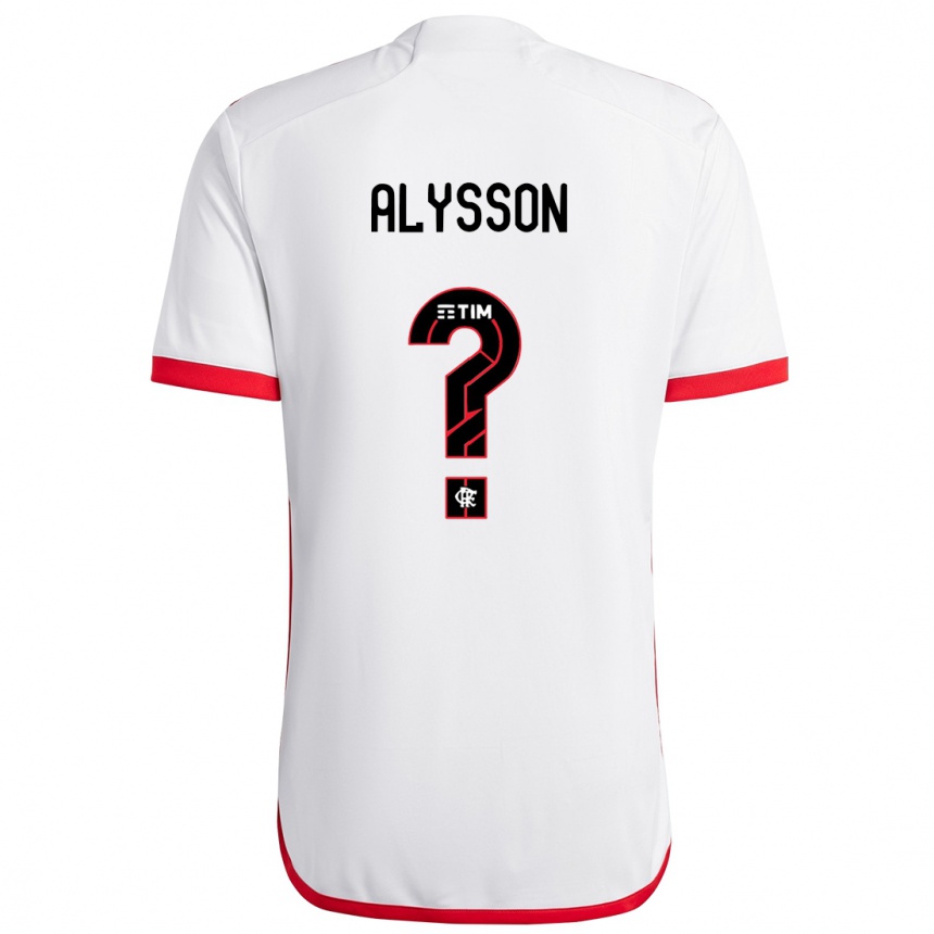 Kids Football Alysson #0 White Red Away Jersey 2024/25 T-Shirt Uk