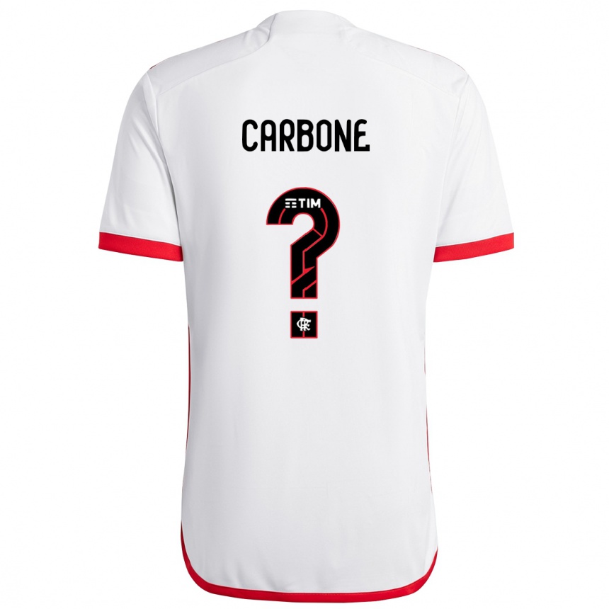 Kids Football Carbone #0 White Red Away Jersey 2024/25 T-Shirt Uk