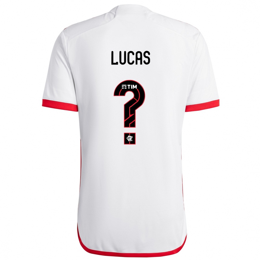 Kids Football Rayan Lucas #0 White Red Away Jersey 2024/25 T-Shirt Uk