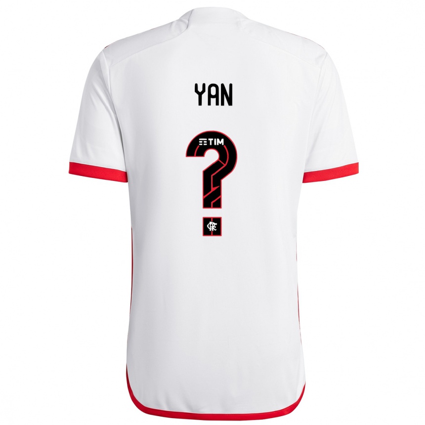 Kids Football Wallace Yan #0 White Red Away Jersey 2024/25 T-Shirt Uk