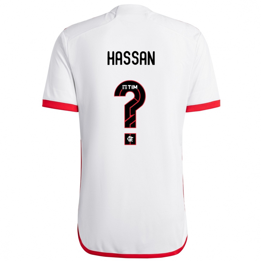 Kids Football Haruna Hassan #0 White Red Away Jersey 2024/25 T-Shirt Uk