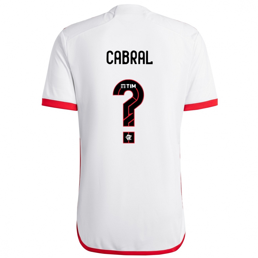 Kids Football Daniel Cabral #0 White Red Away Jersey 2024/25 T-Shirt Uk