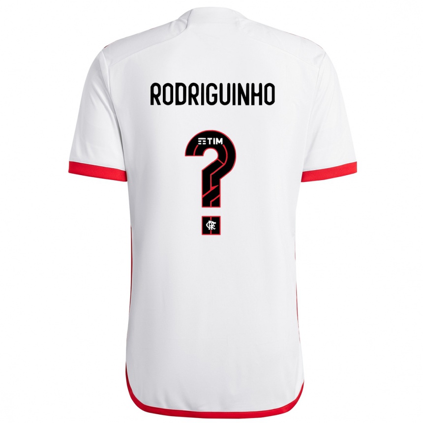 Kids Football Rodriguinho #0 White Red Away Jersey 2024/25 T-Shirt Uk