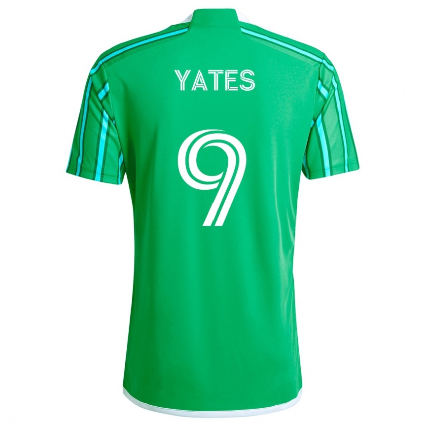 Men Football Summer Yates #9 Green White Home Jersey 2024/25 T-Shirt Uk