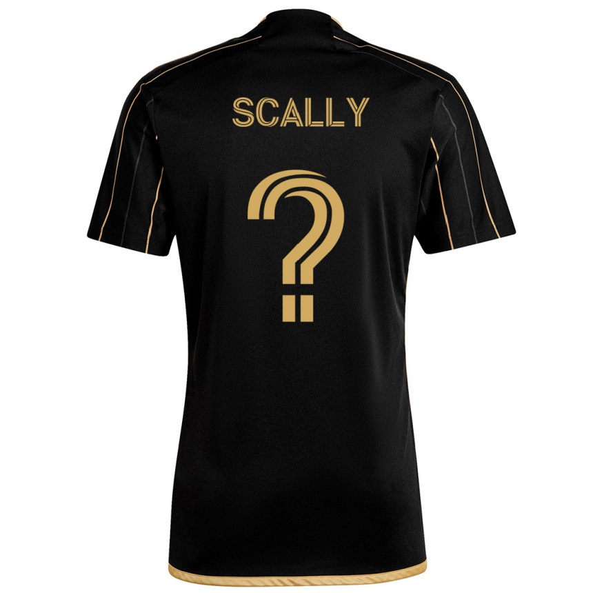 Men Football Ethan Scally #0 Black Gold Home Jersey 2024/25 T-Shirt Uk